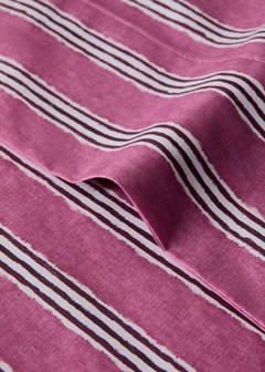 Tricolour striped percale cotton pillowcase 45x110 cm — Cherry 2