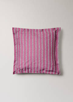 Two tricolour striped percale cotton pillowcases 60x60 cm — Cherry 5