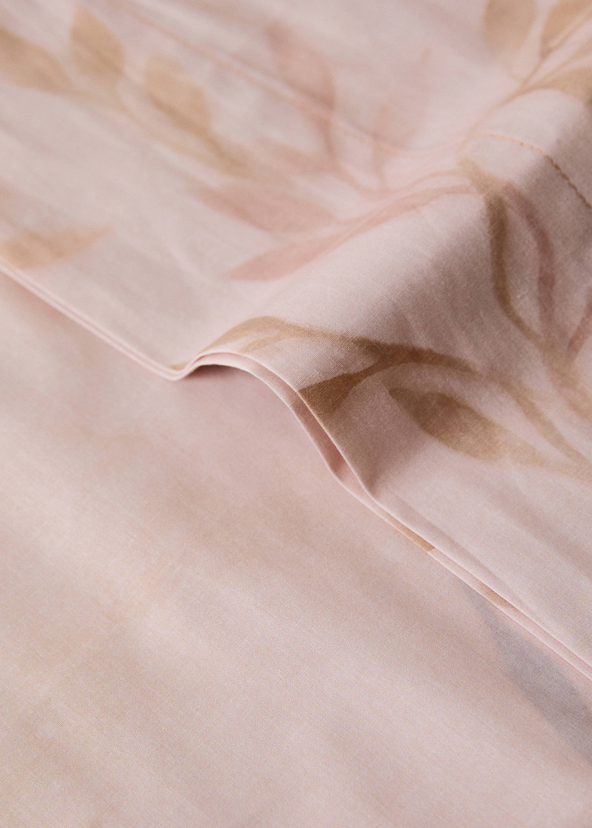 Two percale cotton pillowcases with leaf print 45x110cm - Details of the article 1