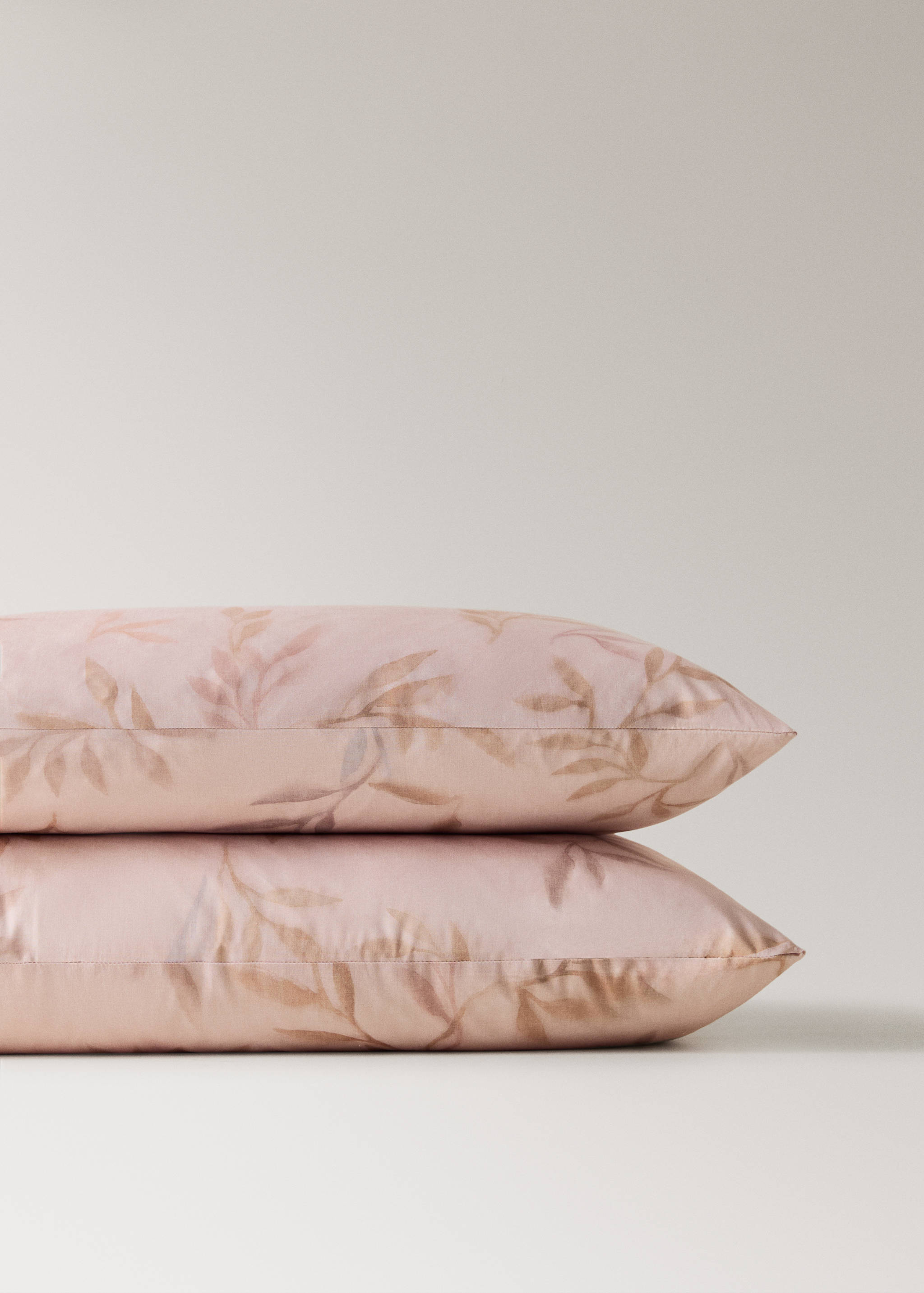 Deux taies d'oreiller percale de coton imprimé feuilles 50 x 75 cm - Détail de l'article 3