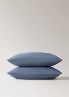 Two 60x60cm cotton satin ombré pillow covers — Blue 5