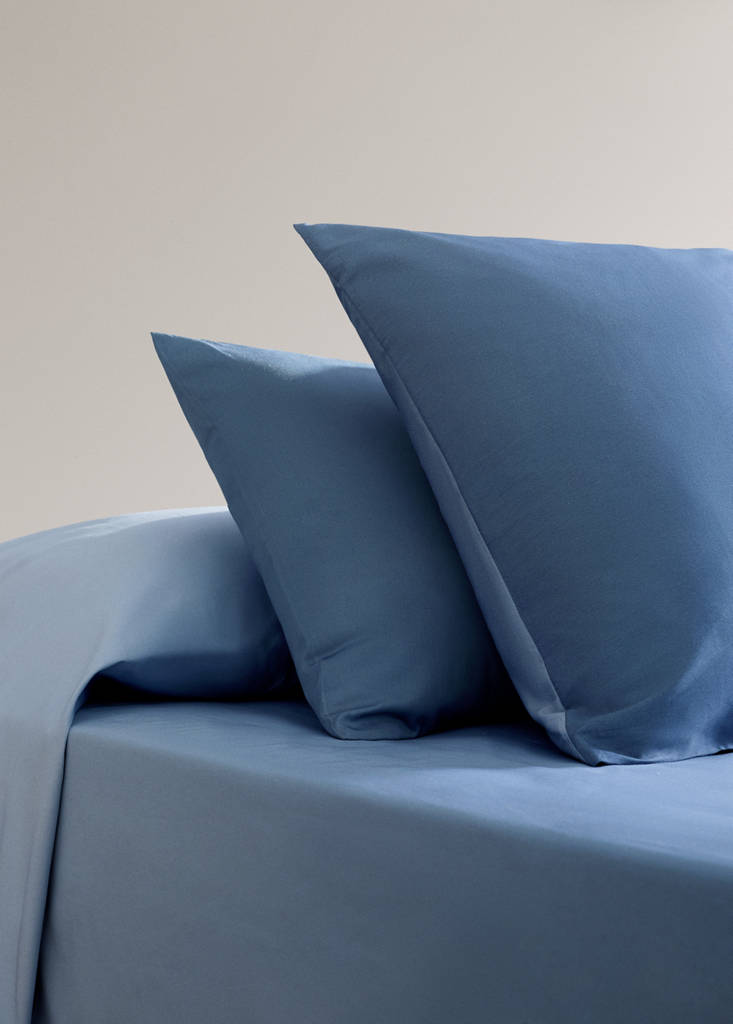 Two ombré cotton satin pillowcases 50x75cm — Blue
