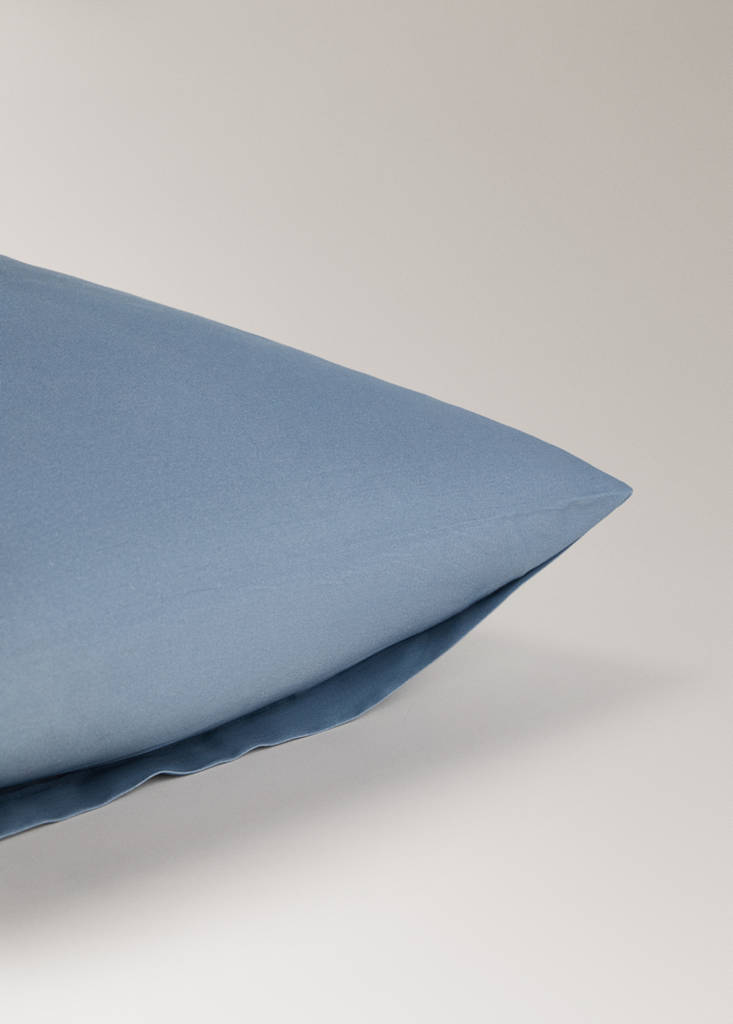 Two ombré cotton satin pillowcases 50x75cm — Blue
