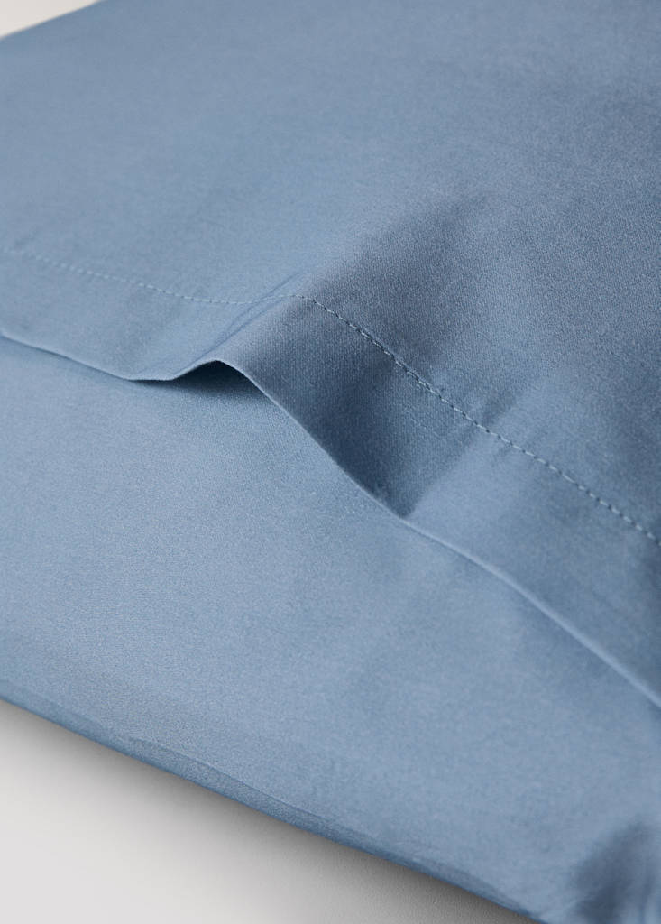 Two ombré cotton satin pillowcases 50x75cm — Blue