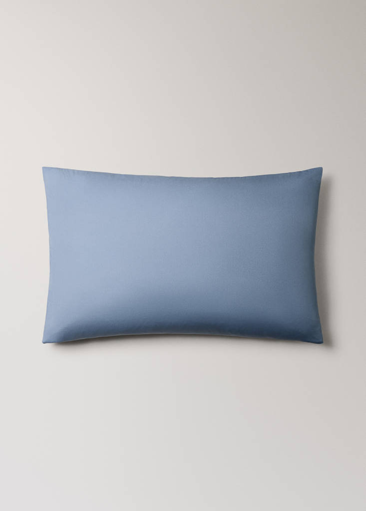 Two ombré cotton satin pillowcases 50x75cm — Blue