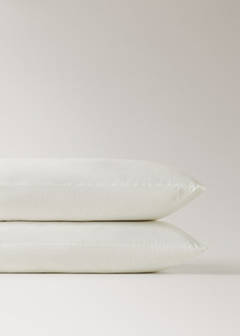 Two cotton garment-dyed pillowcases with linen ruffle 50x75 cm — Off White 2
