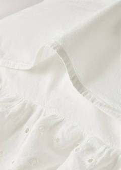 Two cotton garment-dyed pillowcases with linen ruffle 50x75 cm — Off White 3