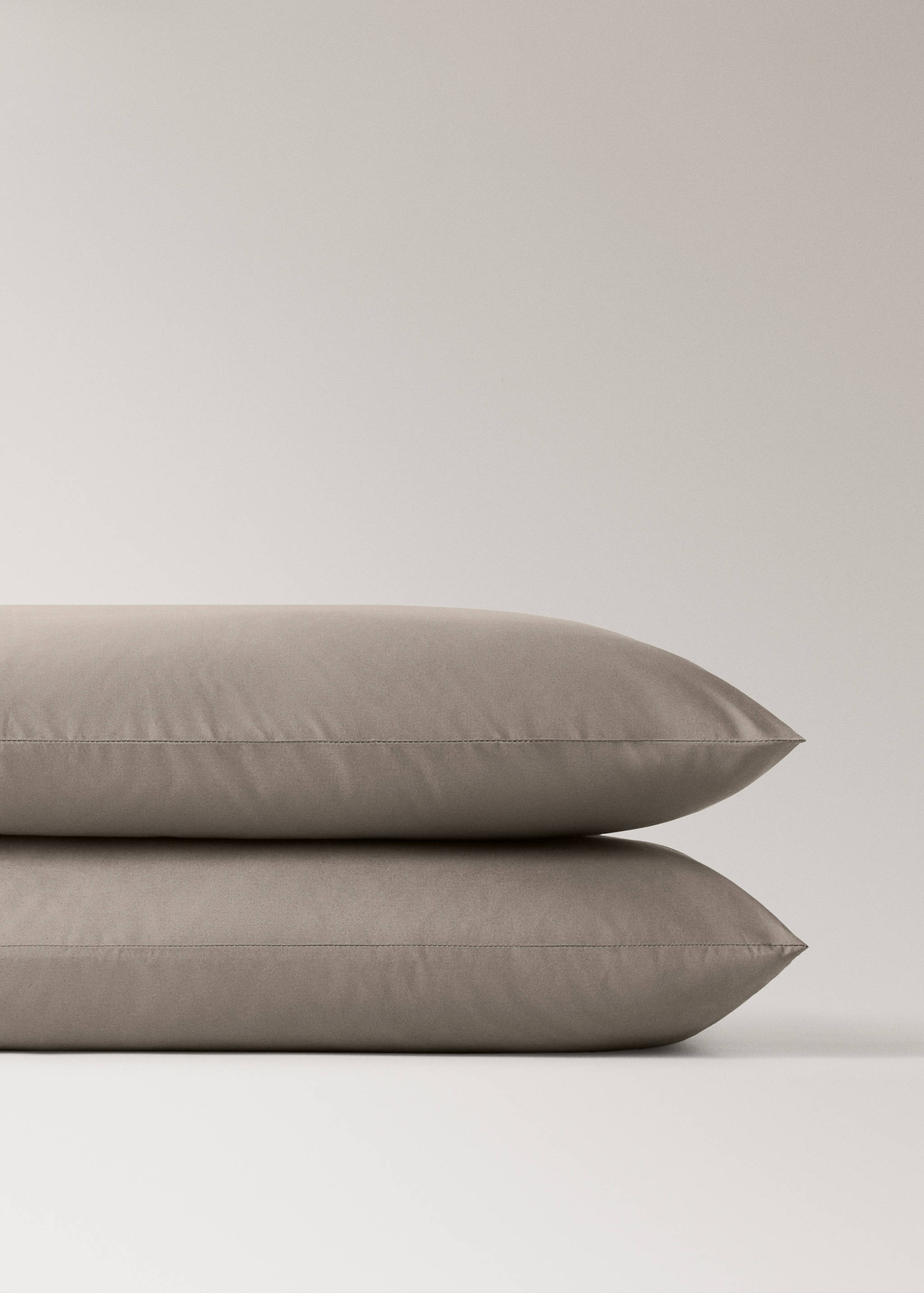 Deux taies d'oreiller percale de coton 300 fils 50x75 cm - Détail de l'article 1