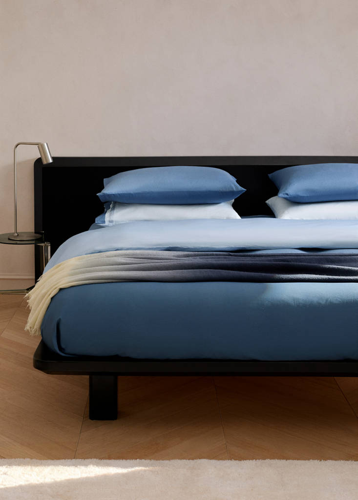 Ombre satin cotton duvet cover for 135/140cm bed — Blue
