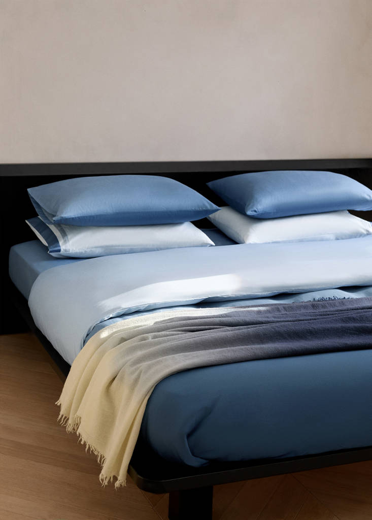 Ombre satin cotton duvet cover for 135/140cm bed — Blue