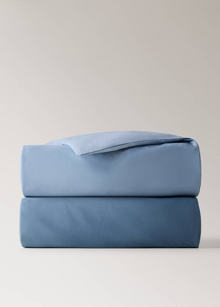 Ombre satin cotton duvet cover for 135/140cm bed — Blue