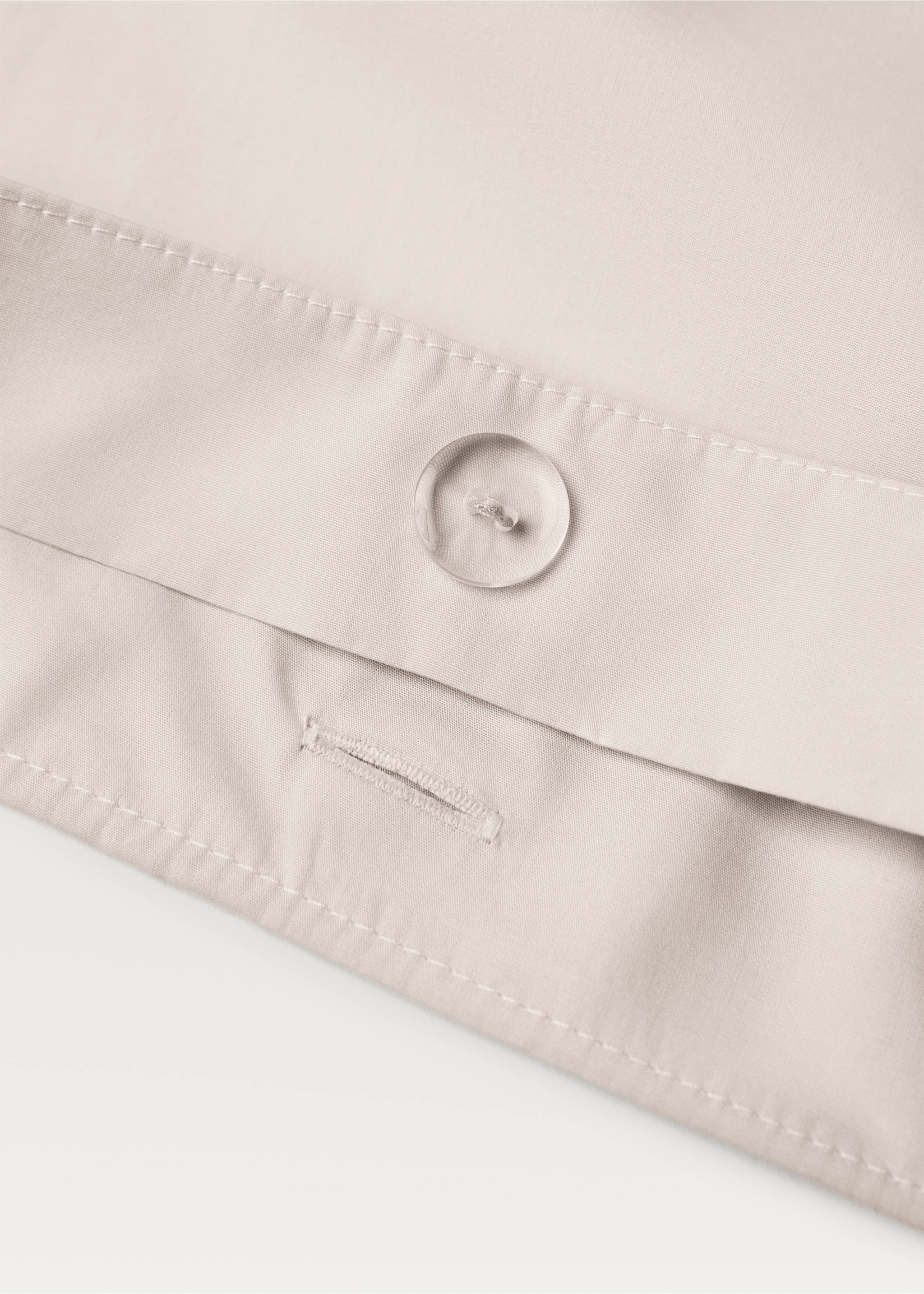 300 threads count cotton percale duvet cover Queen bed - Details of the article 1, Light/Pastel Grey. Ref: 27013056-00.