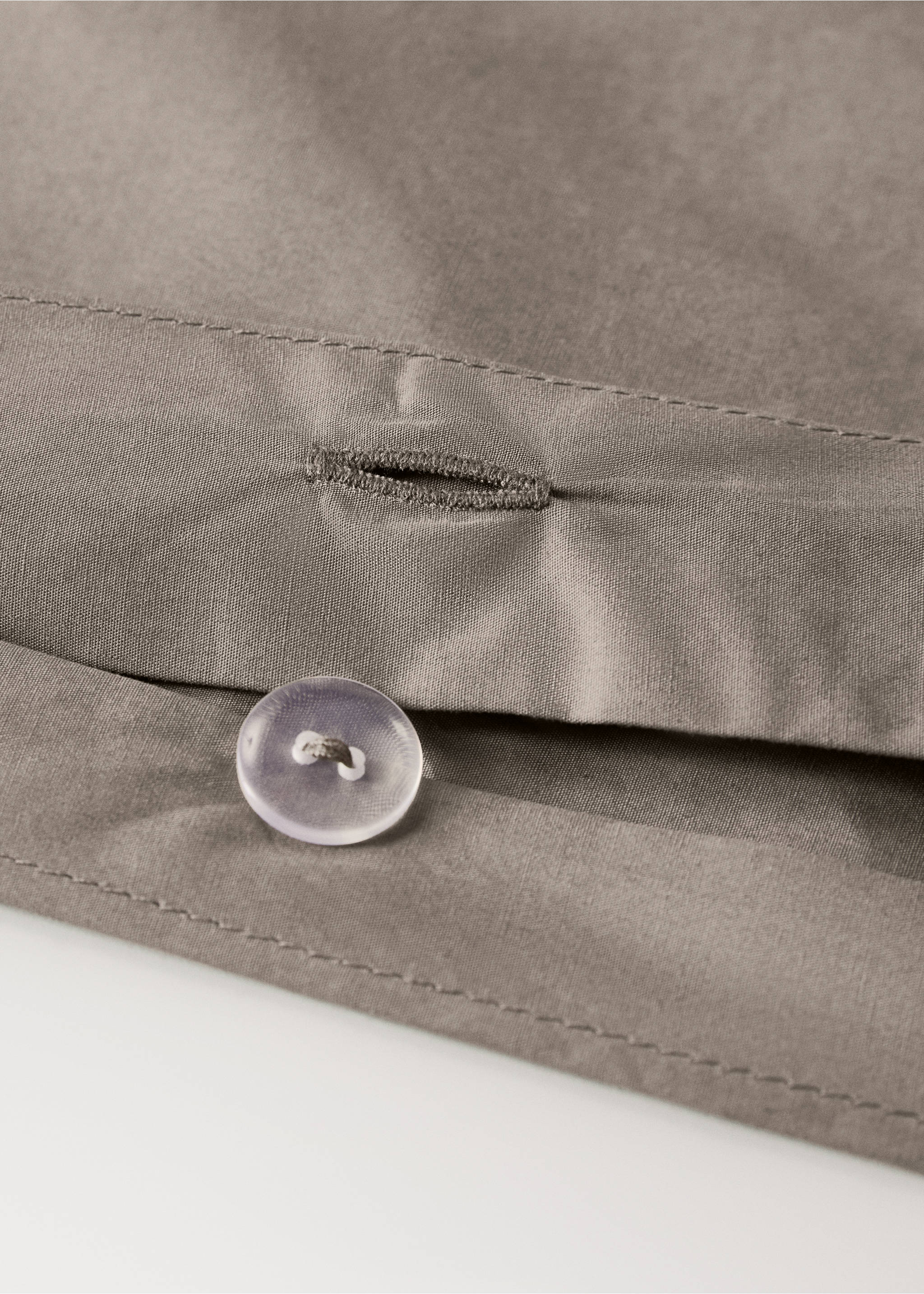 300 threads count cotton percale duvet cover Queen bed - Details of the article 1, Coffee. Ref: 27013056-00.