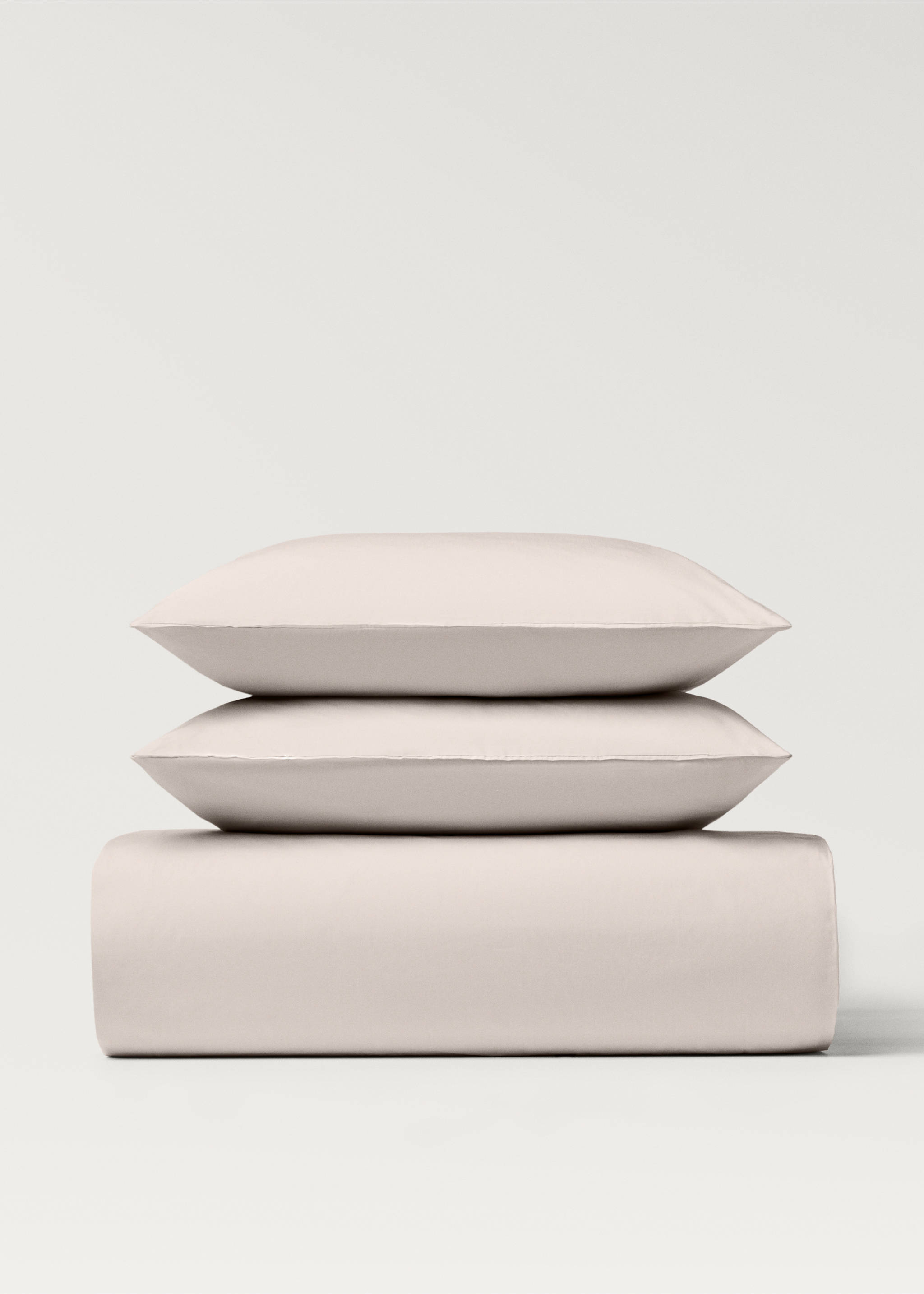 300 szálas perkálpamut paplanhuzat 150/160 cm-es ágyra - Termék modell nélkül, Világos/Pasztell szürke. Ref: 27013057-00.