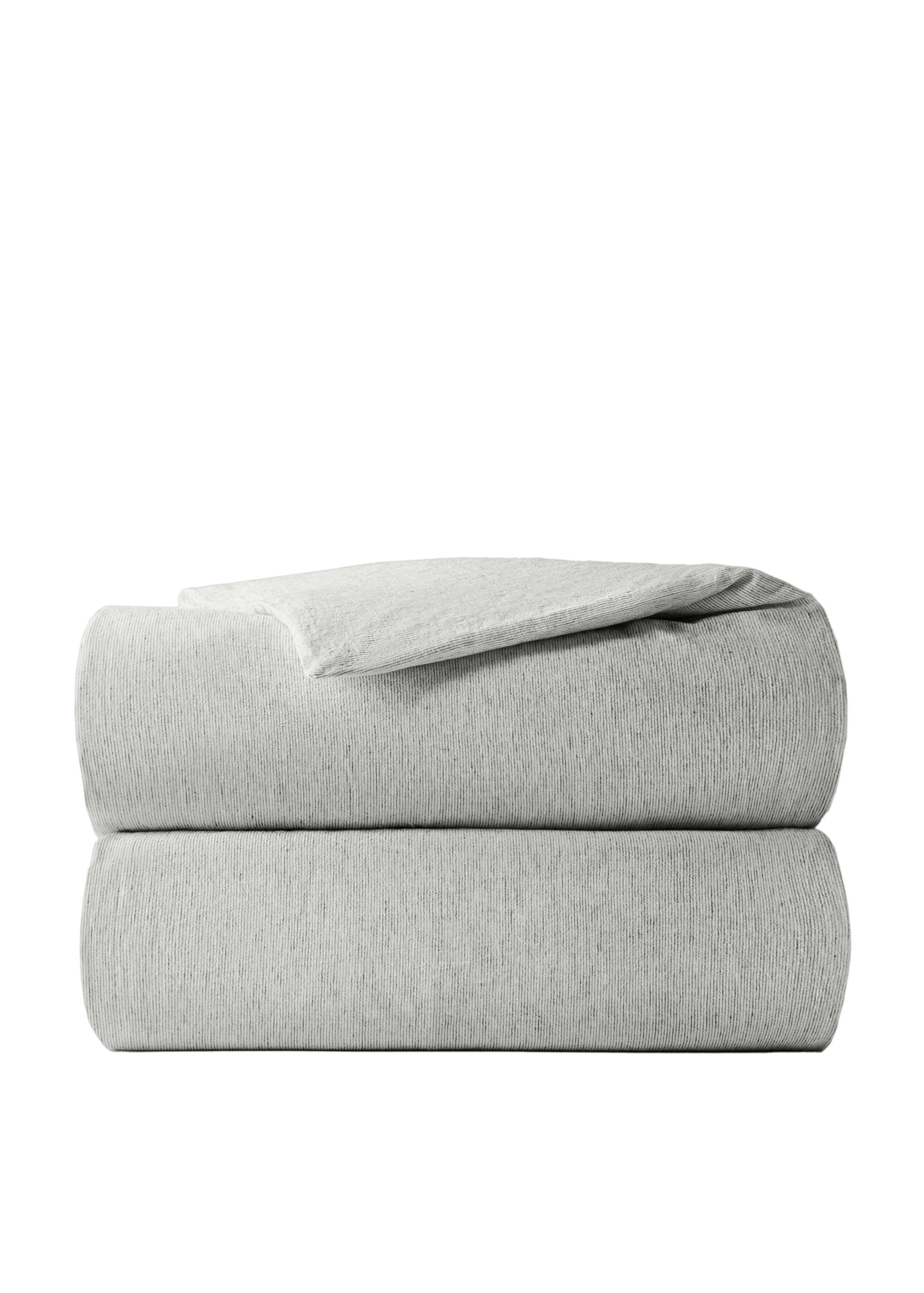 Cotton linen duvet cover with fine stripes for a 150/160 cm bed - Panoramic plane