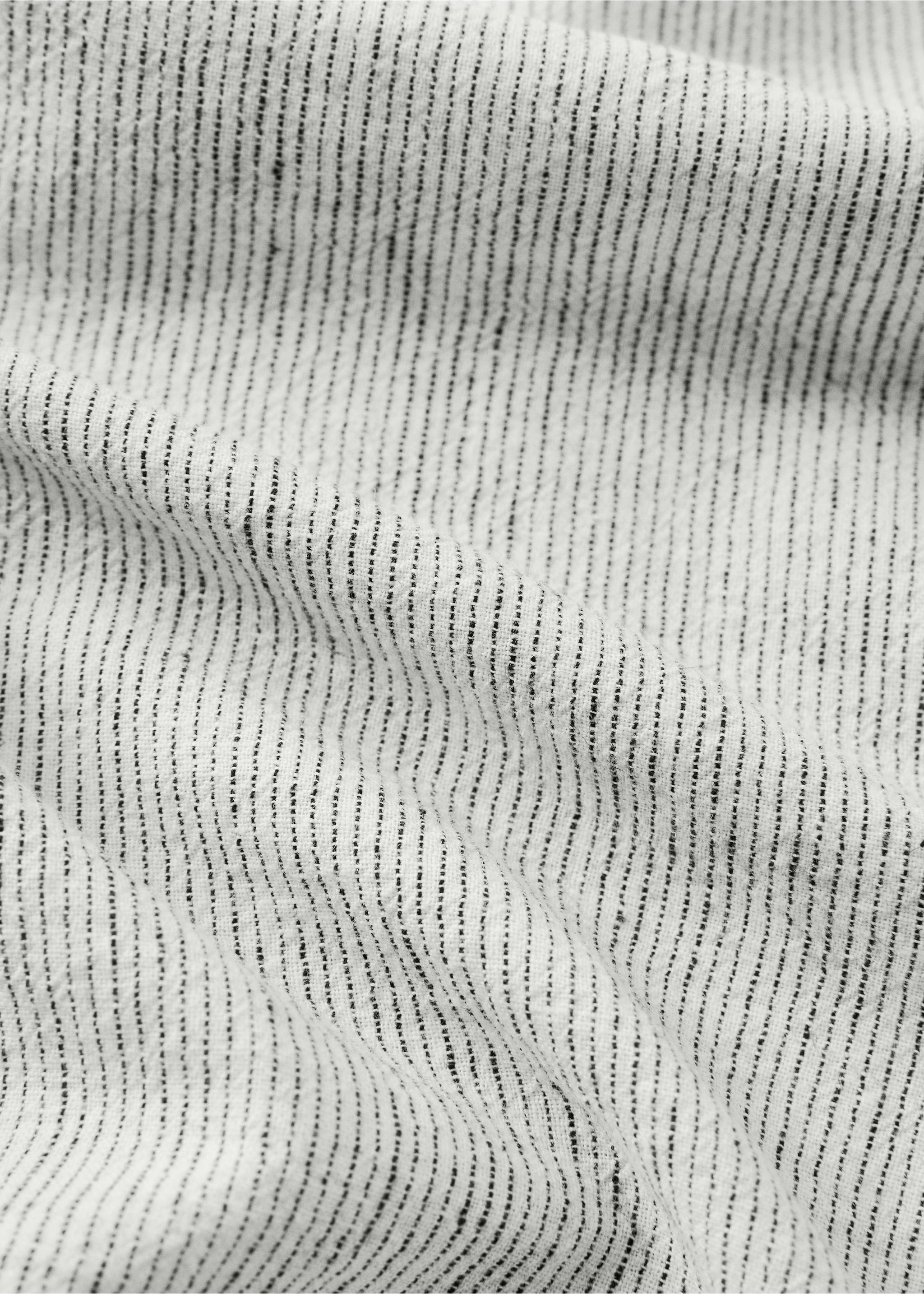 Cotton linen duvet cover with fine stripes for a 150/160 cm bed - Details of the article 1, Grey. Ref: 27013271-00.