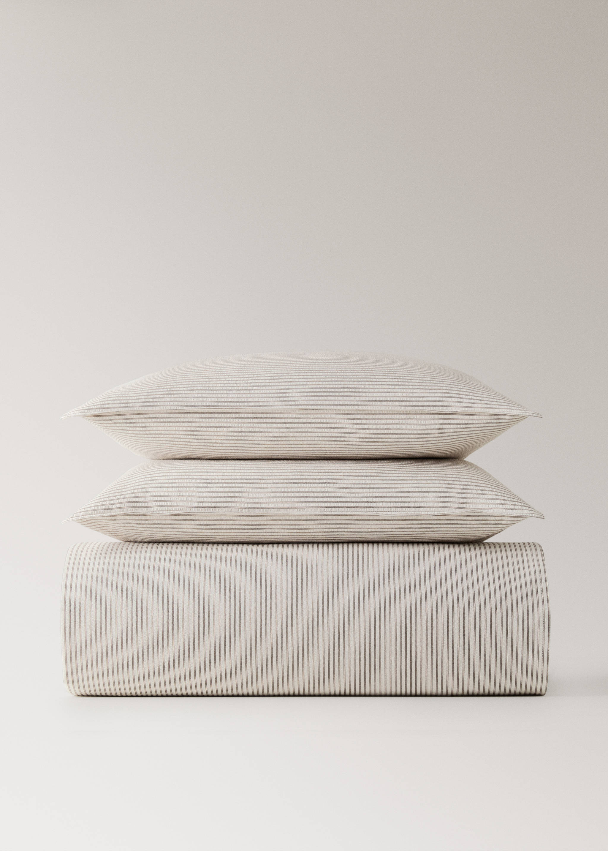 Bettbezug aus Seersucker-Baumwolle mit feinen Streifen für 90 cm Bett - Artikel ohne Model