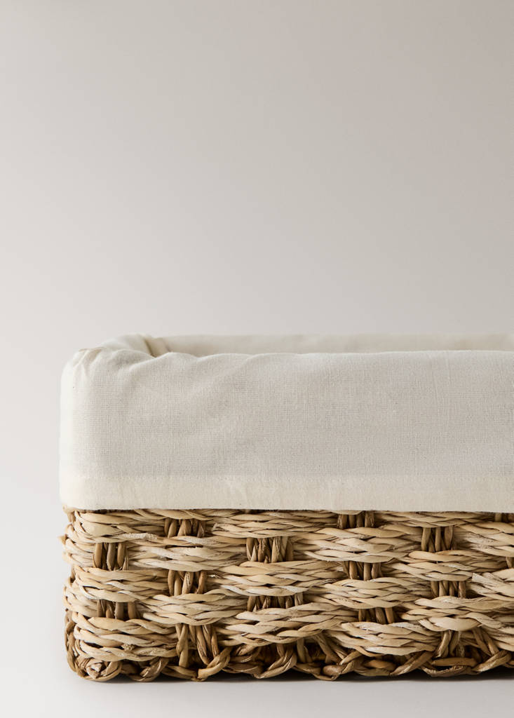 Large woven seagrass basket — Brown