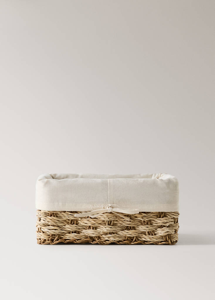 Large woven seagrass basket — Brown