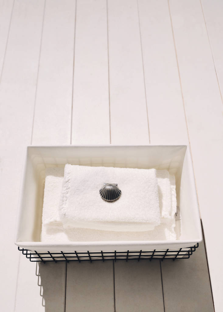Large rectangular basket with lining — Black