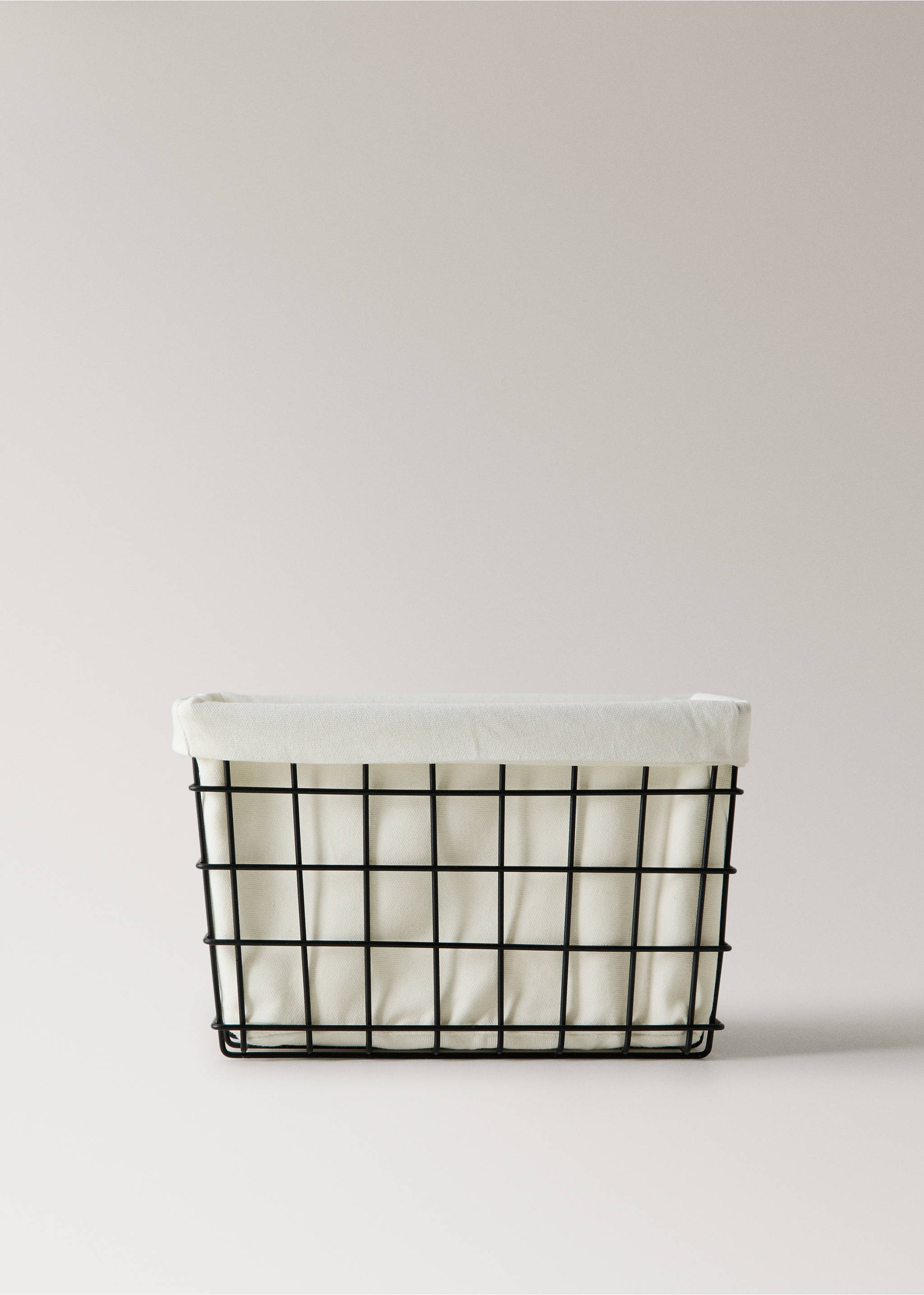 Small rectangular basket with lining - Article without model, Black. Ref: 27013284-00.