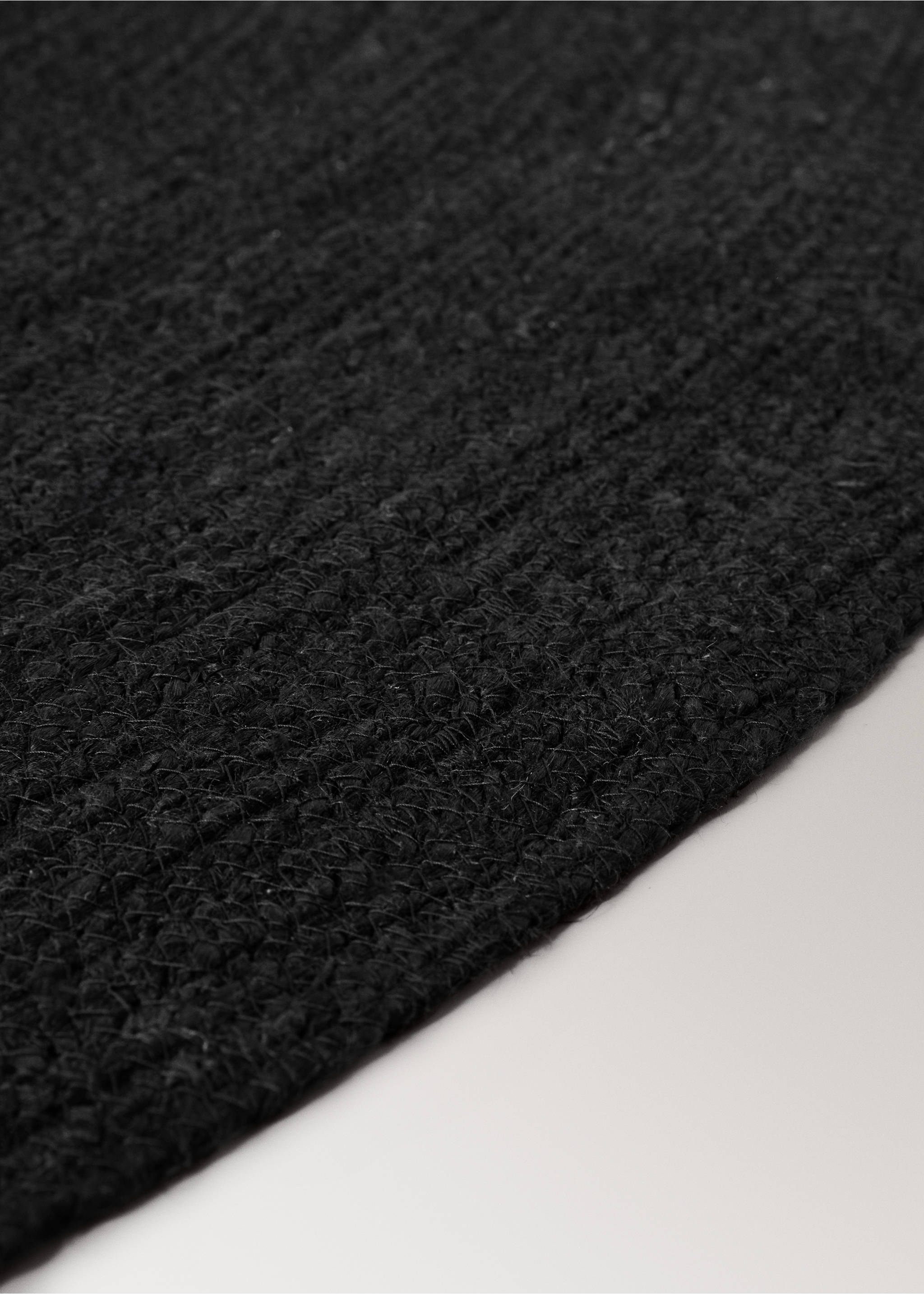 Round jute carpet - Details of the article 1, Black. Ref: 27013286-00.