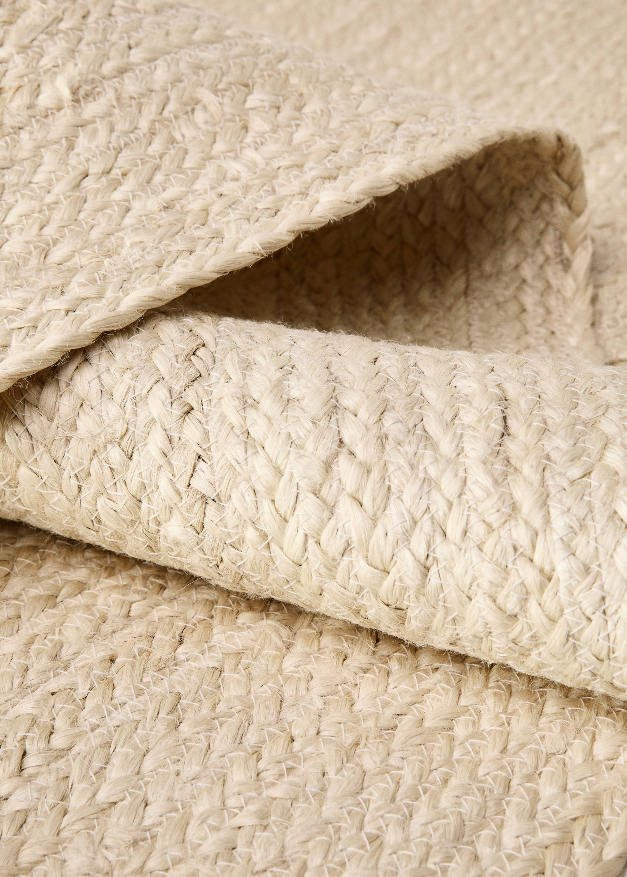 Großer Teppich aus gebleichter Jute mit Flechtdesign - Detail des Artikels 1