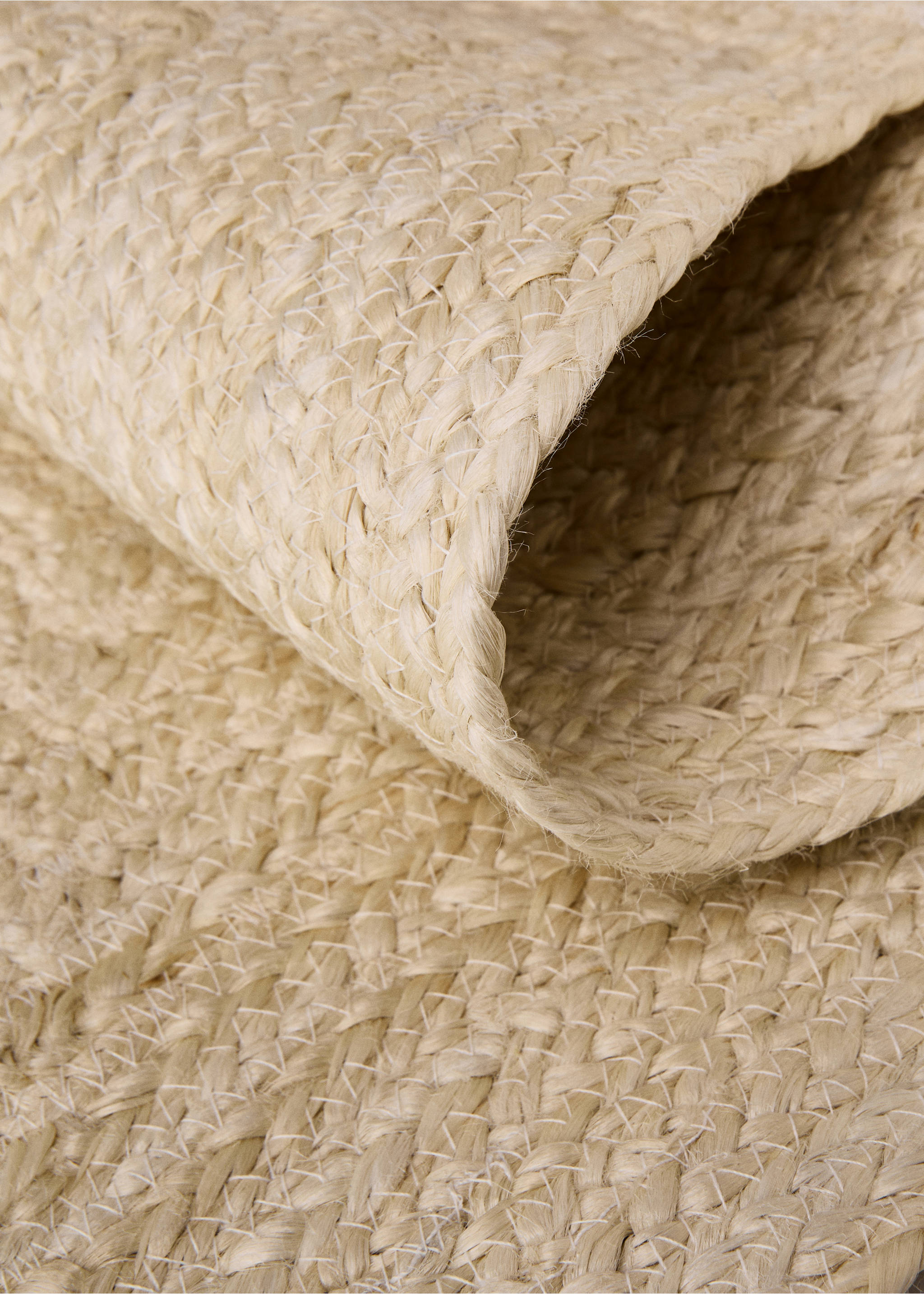 Small bleached braided jute carpet - Details of the article 2, Sand. Ref: 27013288-00.