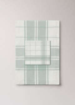 100% cotton yarn-dyed check tablecloth for 2 to 4 people — Mint Green 4