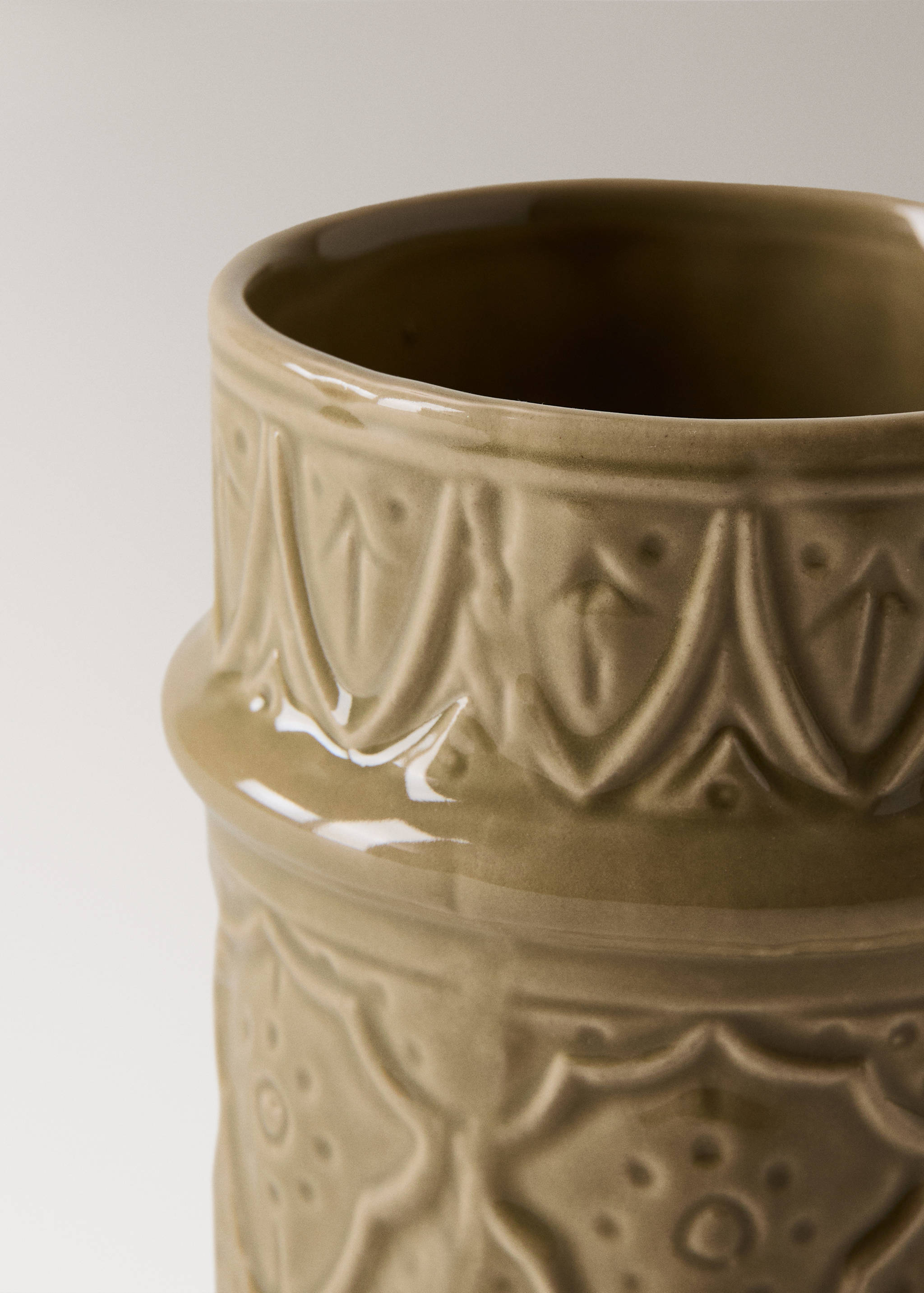 Small embossed stoneware vase - Details of the article 1