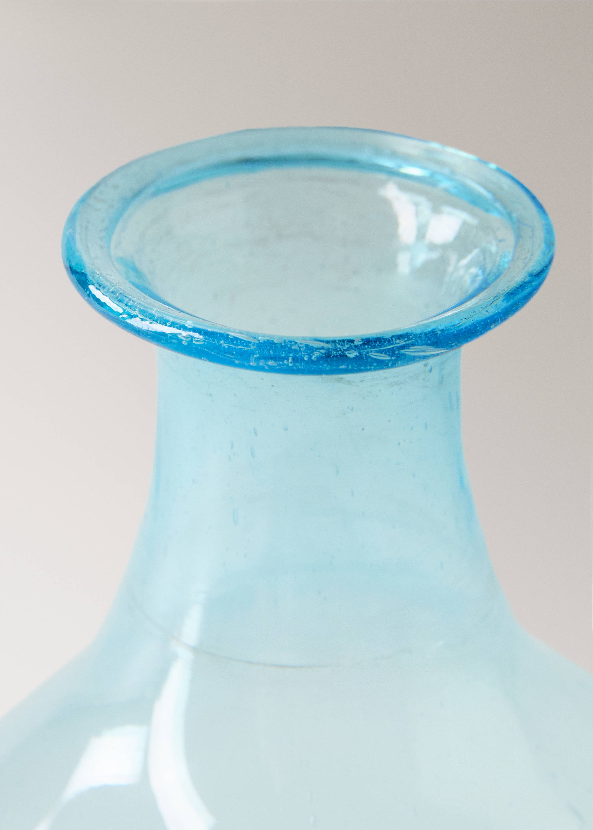 Extra small bubble glass vase - Details of the article 1, Aqua Green. Ref: 27013301-00.