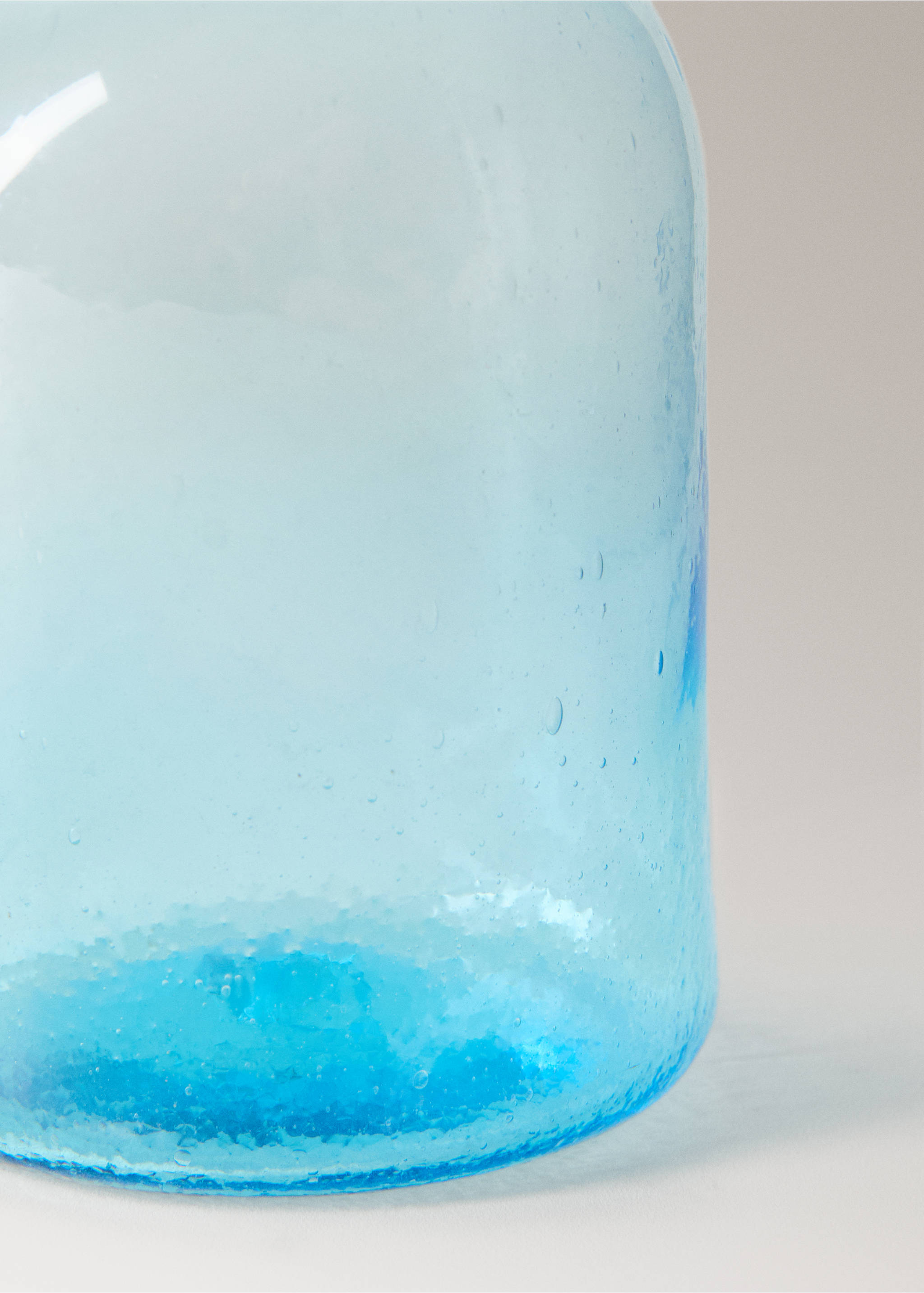 Extra small bubble glass vase - Details of the article 2, Aqua Green. Ref: 27013301-00.