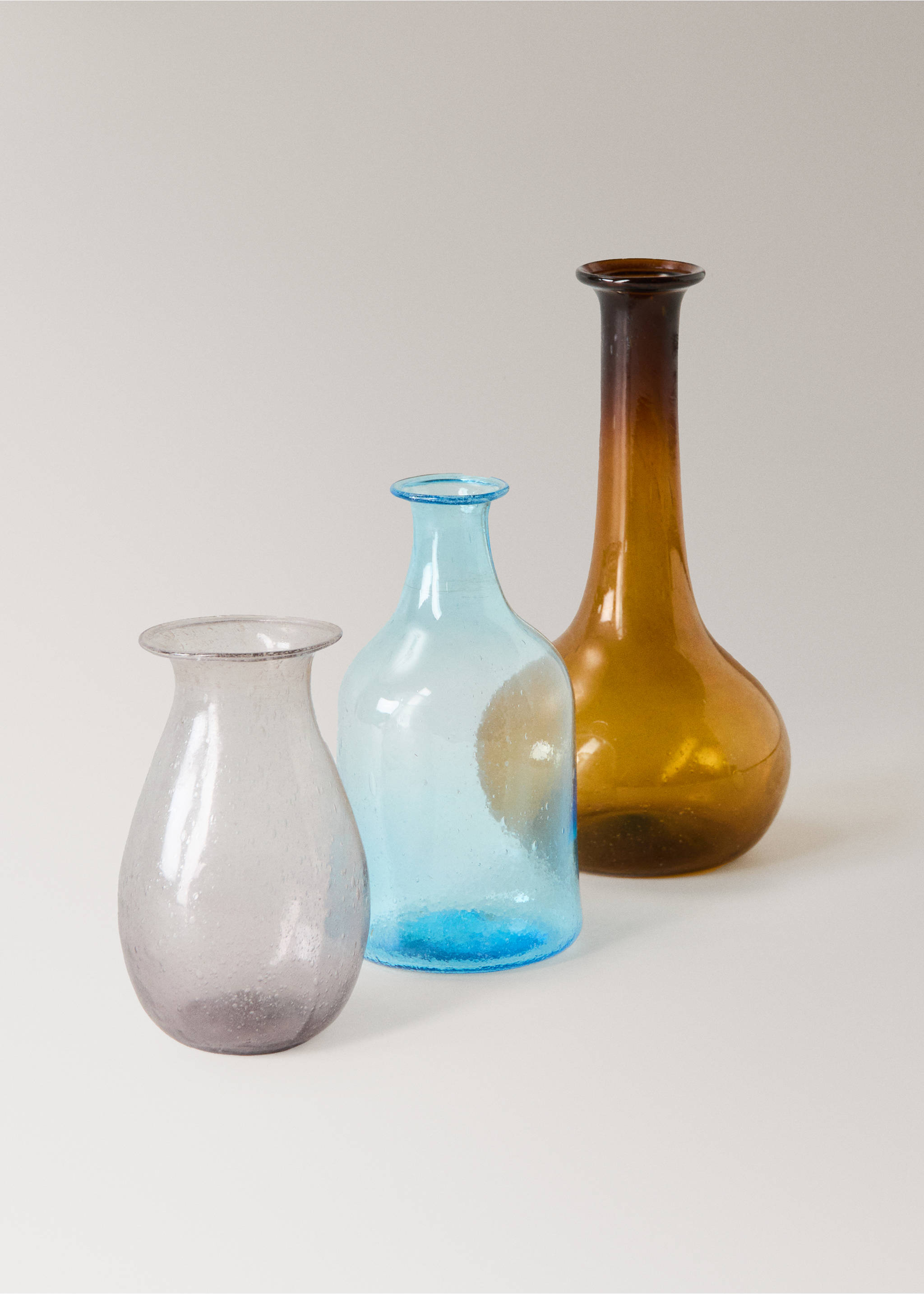 Extra small bubble glass vase - Details of the article 3, Aqua Green. Ref: 27013301-00.