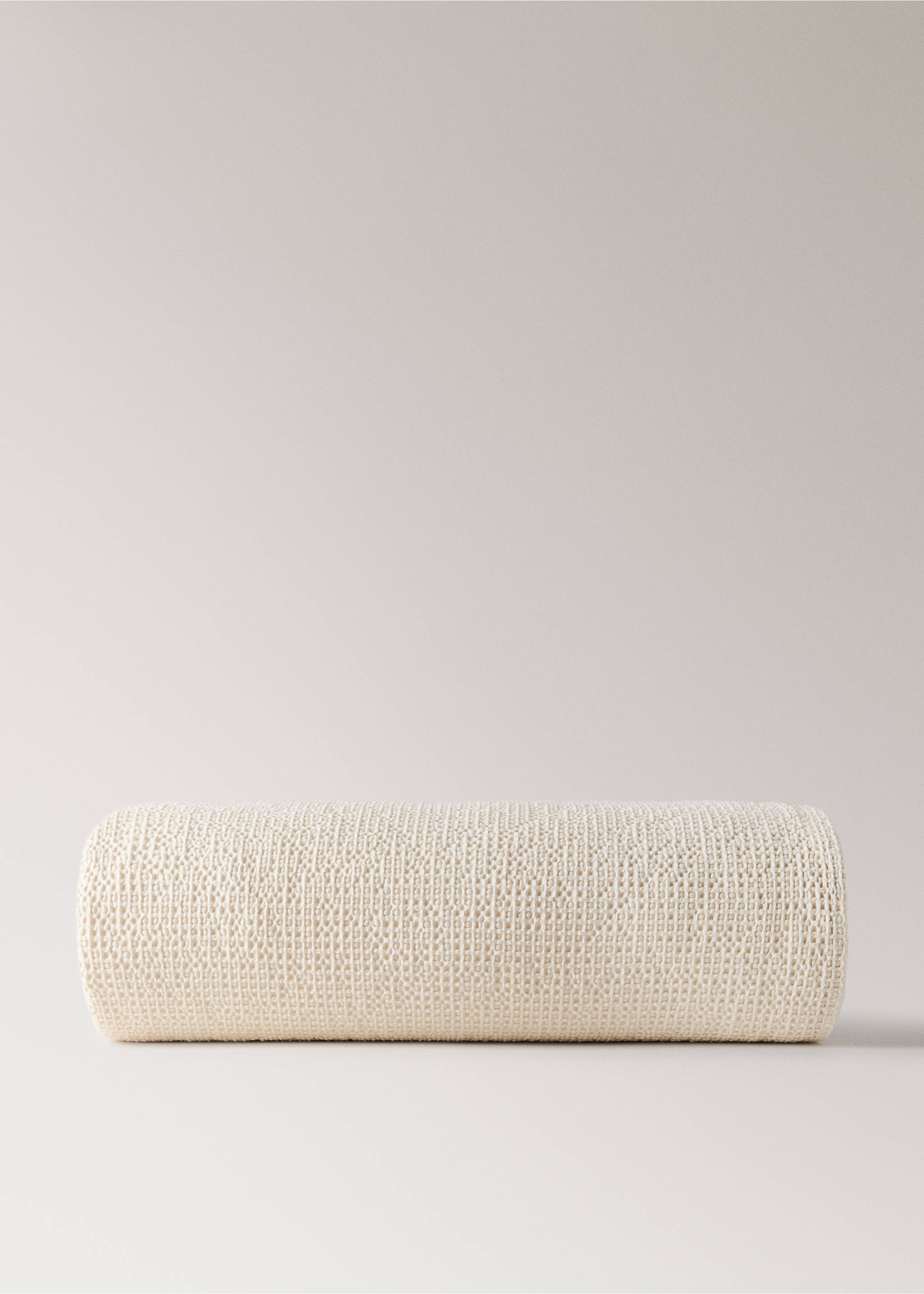 Couvre-lit coton garment-dyed gaufré lit 130/150 cm - Article sans modèle, Écru. Ref: 27013303-00.
