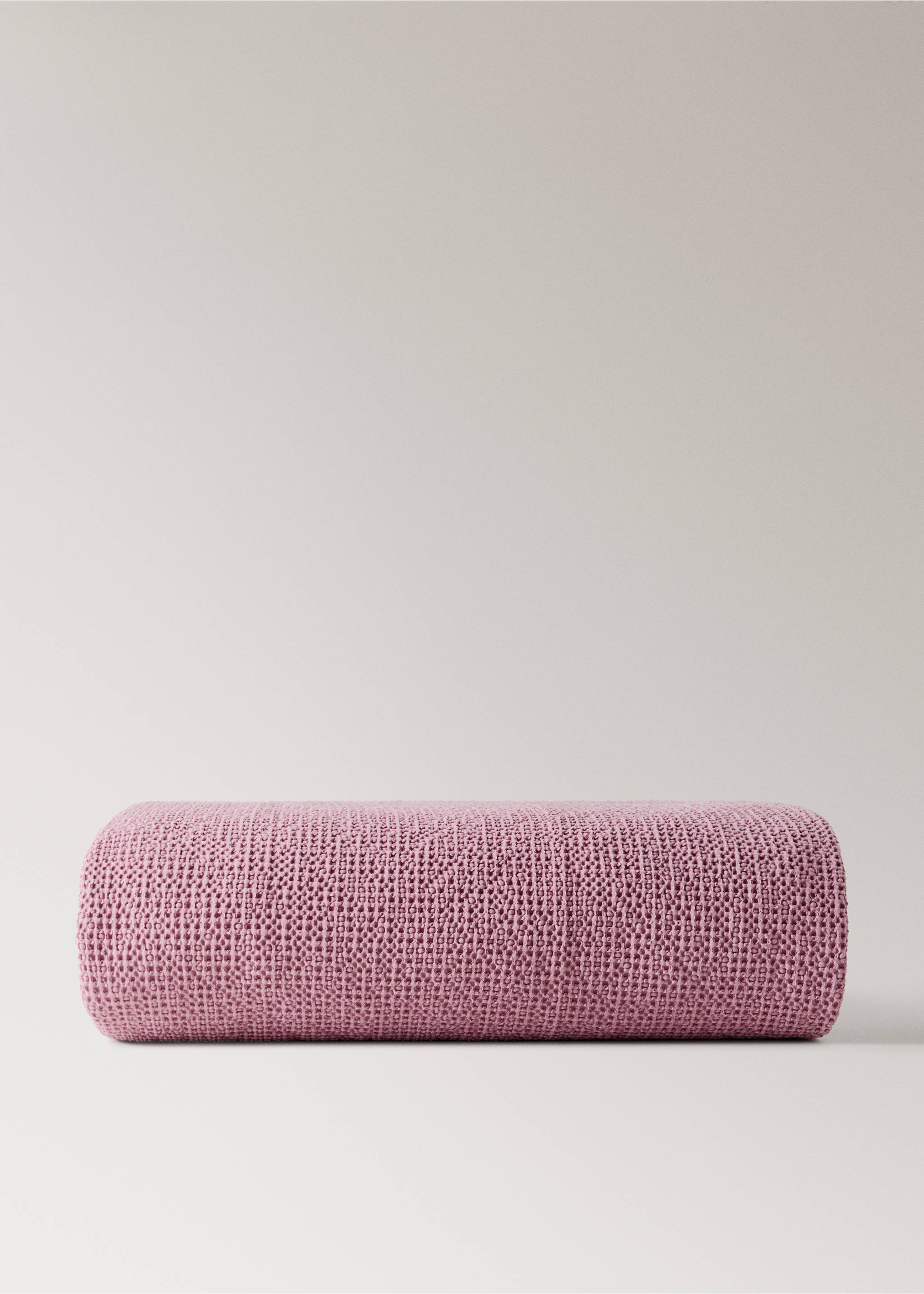Cotton waffle garment-dyed bedspread for 180/200 cm bed - Article without model, Pink. Ref: 27013304-00.