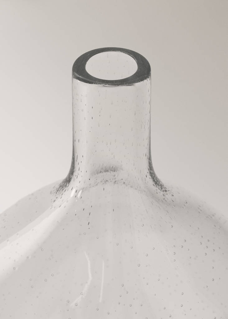 Medium glass bottle vase — Ice Grey