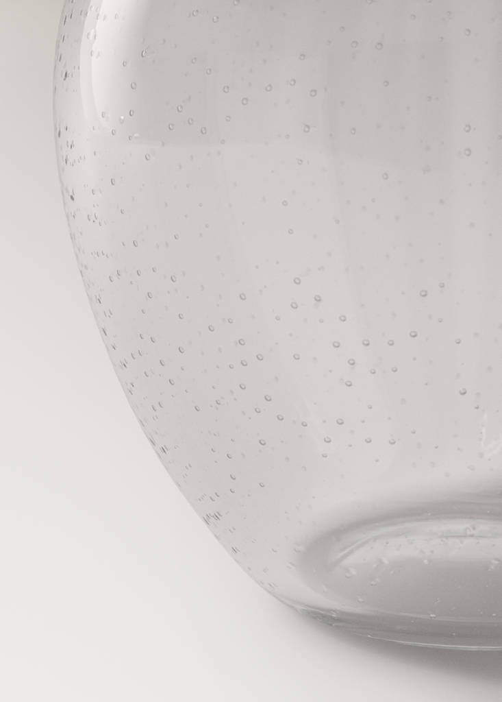 Medium glass bottle vase — Ice Grey