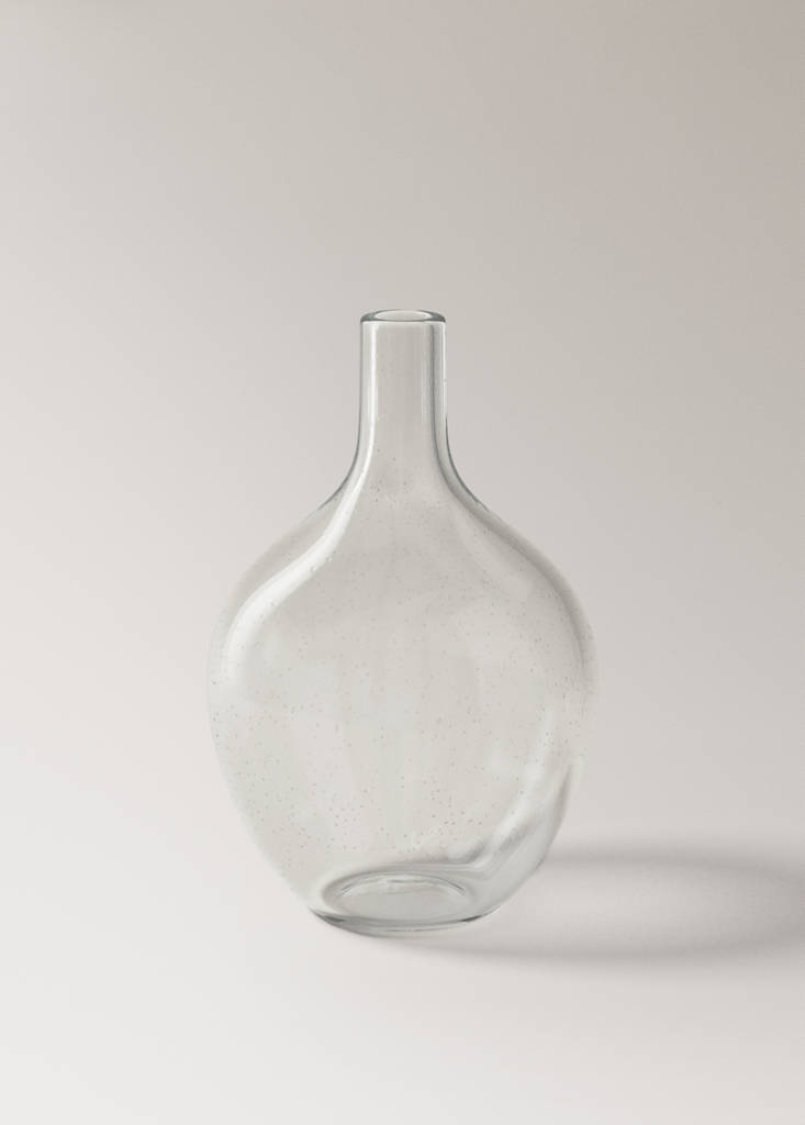 Medium glass bottle vase — Ice Grey