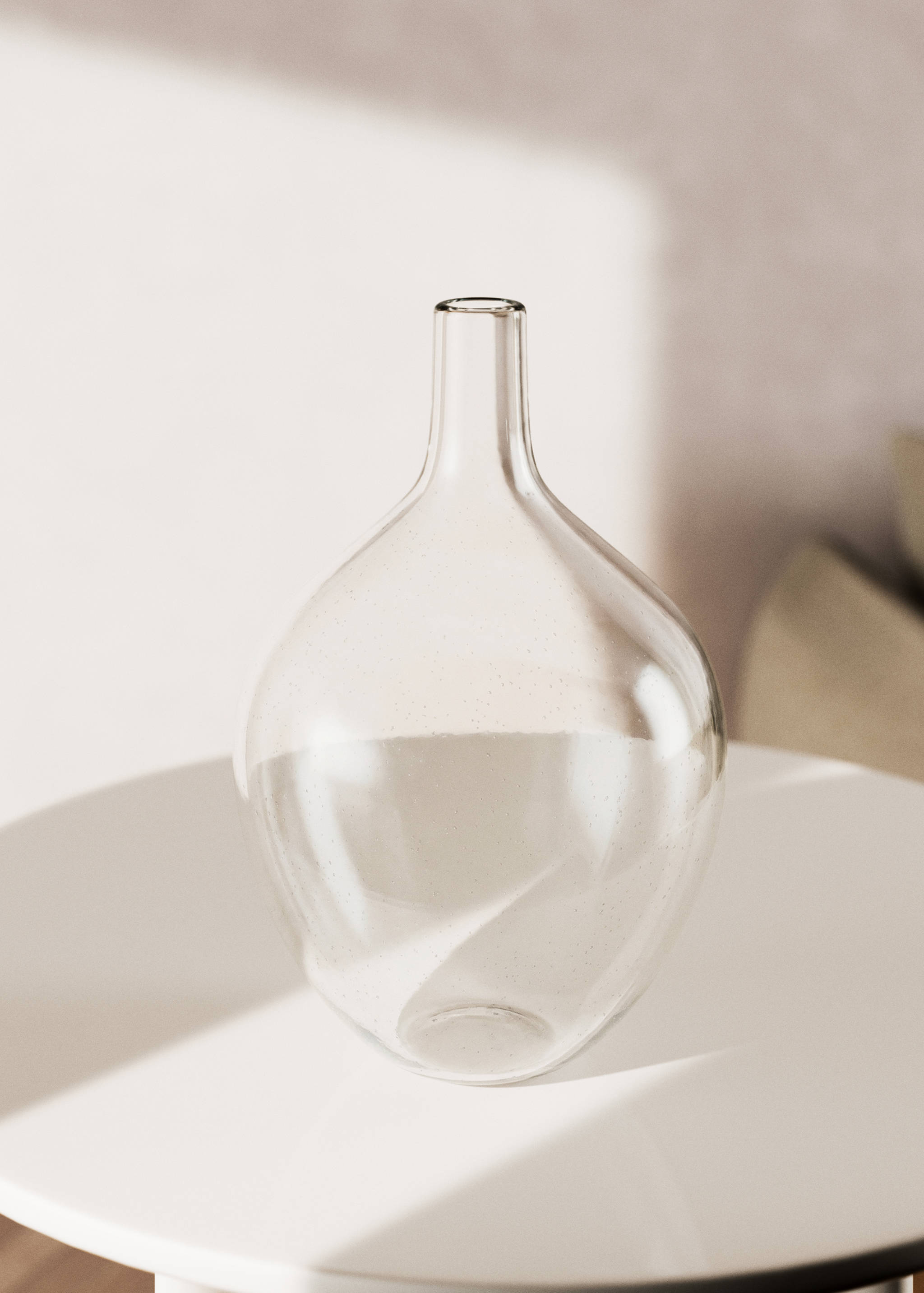 Голяма стъклена ваза бутилка - Обща равнина