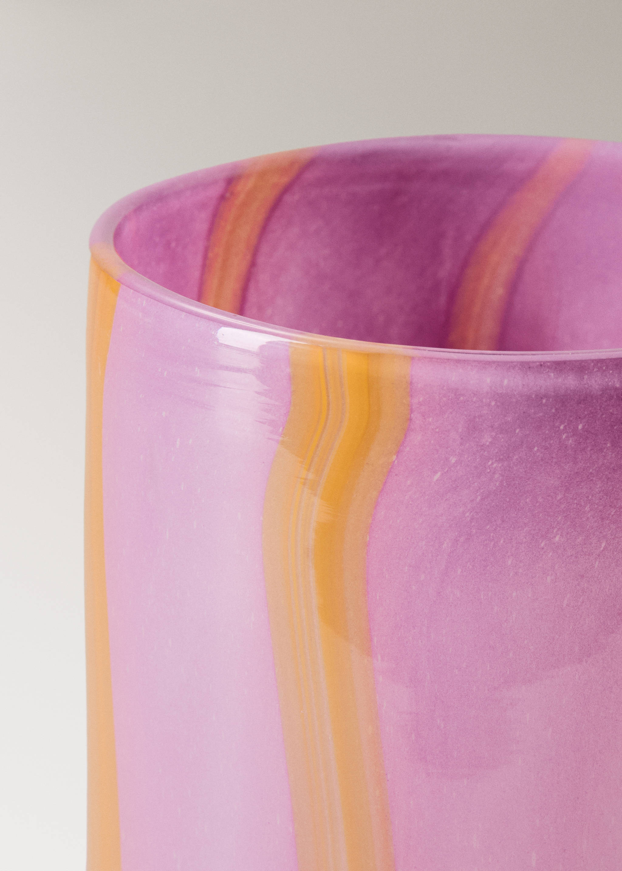 Large coloured glass vase with stripes - Details of the article 1