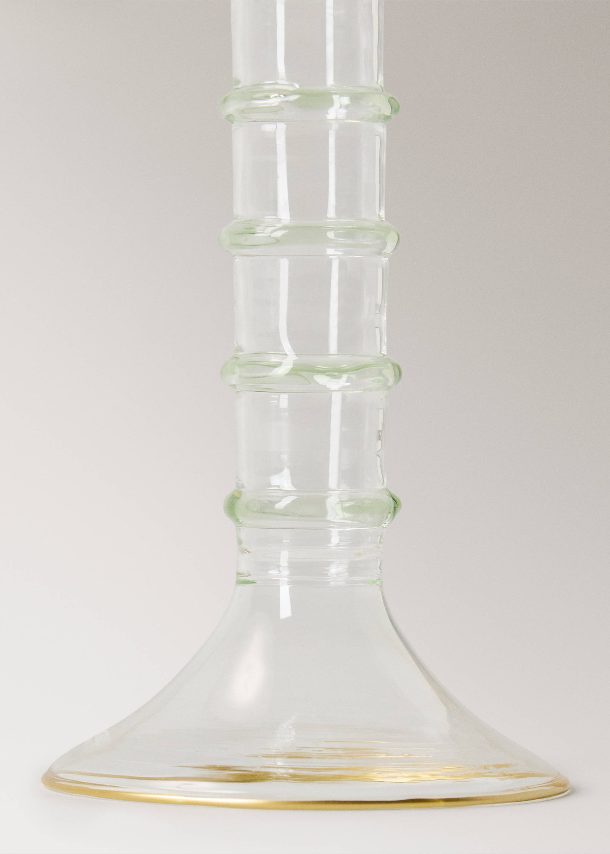 Κηροπήγιο από βοριοπυριτικό γυαλί φοίνικας ψηλό - Λεπτομέρεια του προϊόντος 1, Πράσινο. Ref: 27013311-00.