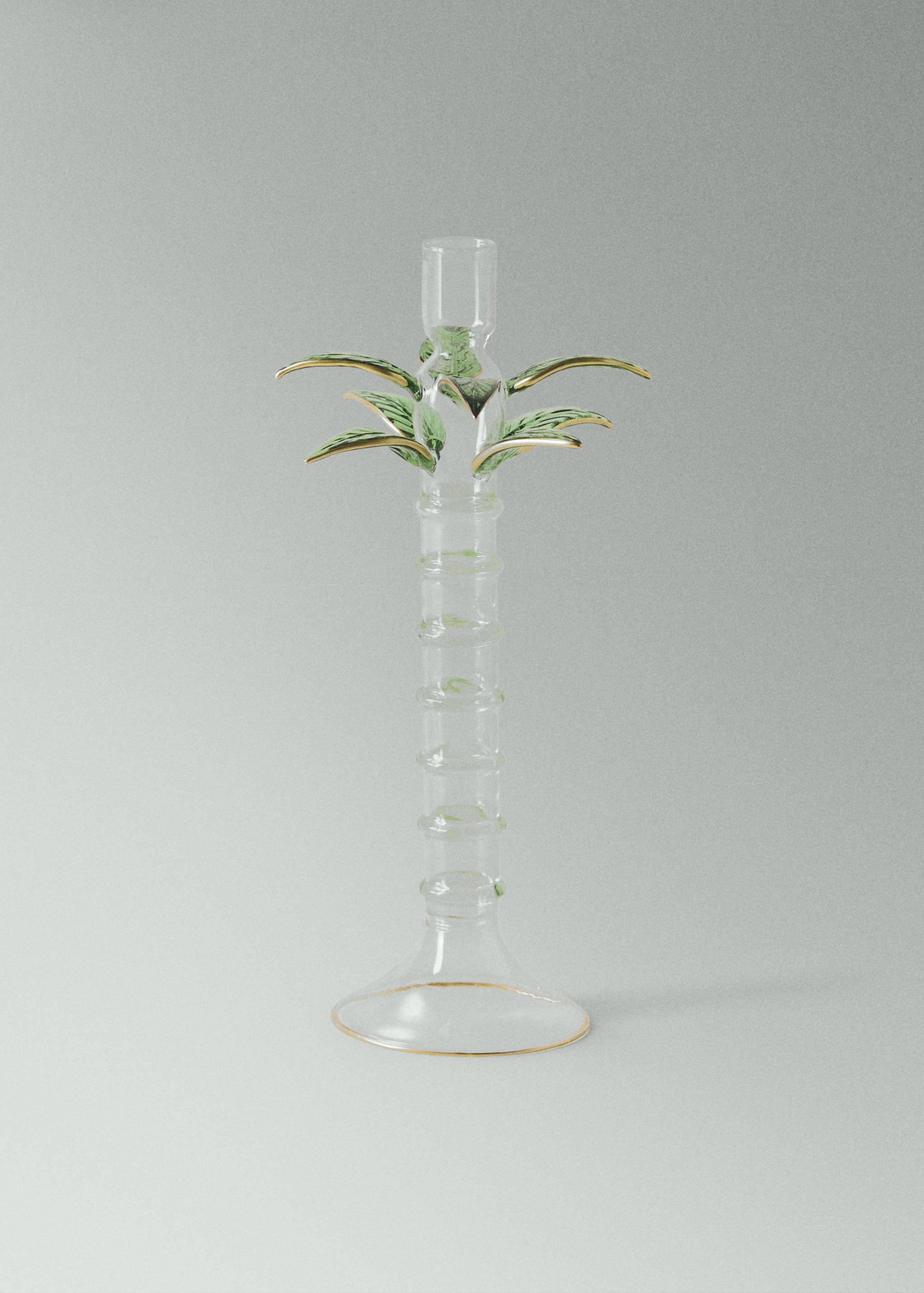 Vysoký svícen z borosilikátu palma - Náhled ve středové rovině