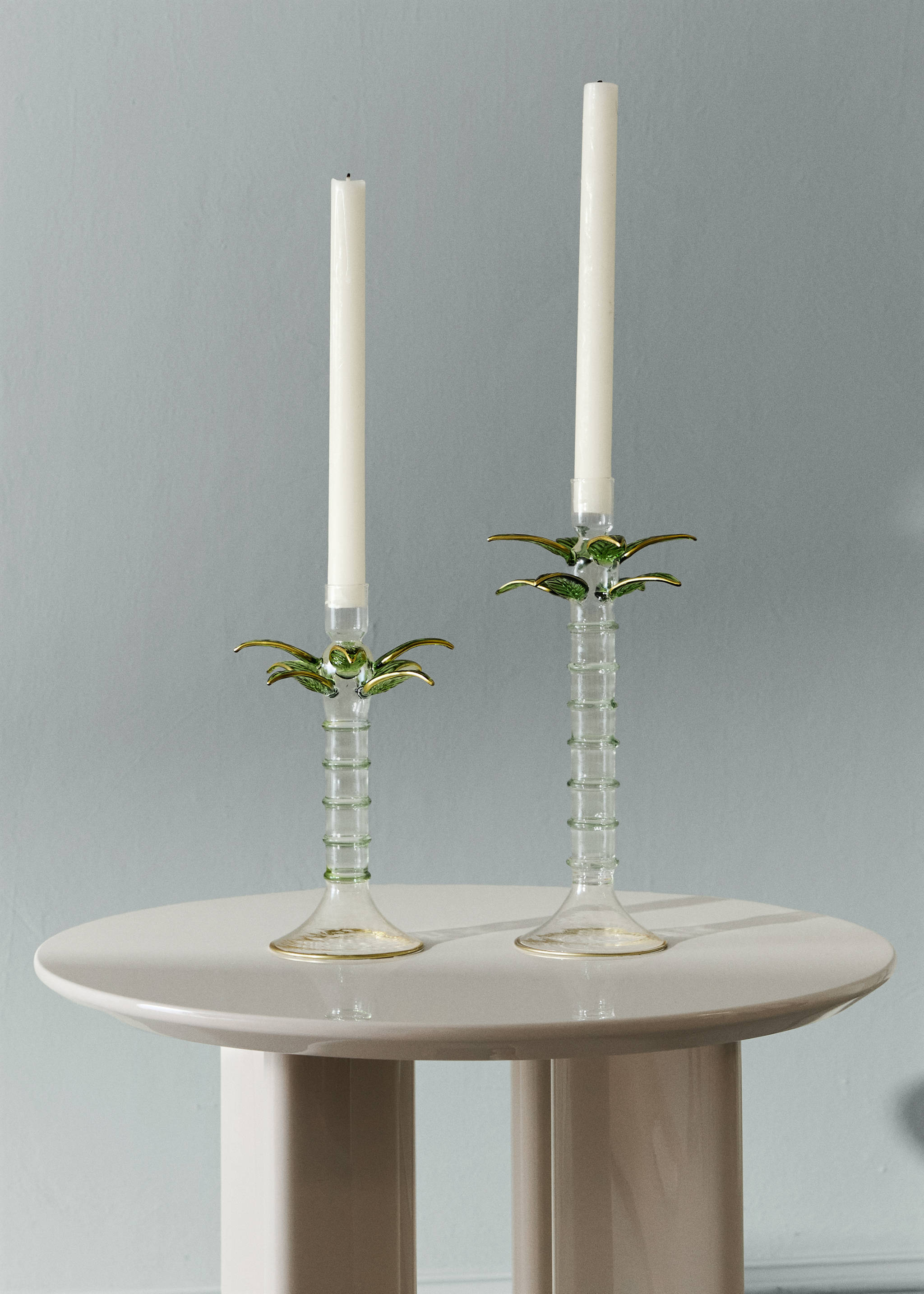 Borosilicate palm low candlestick - General plane