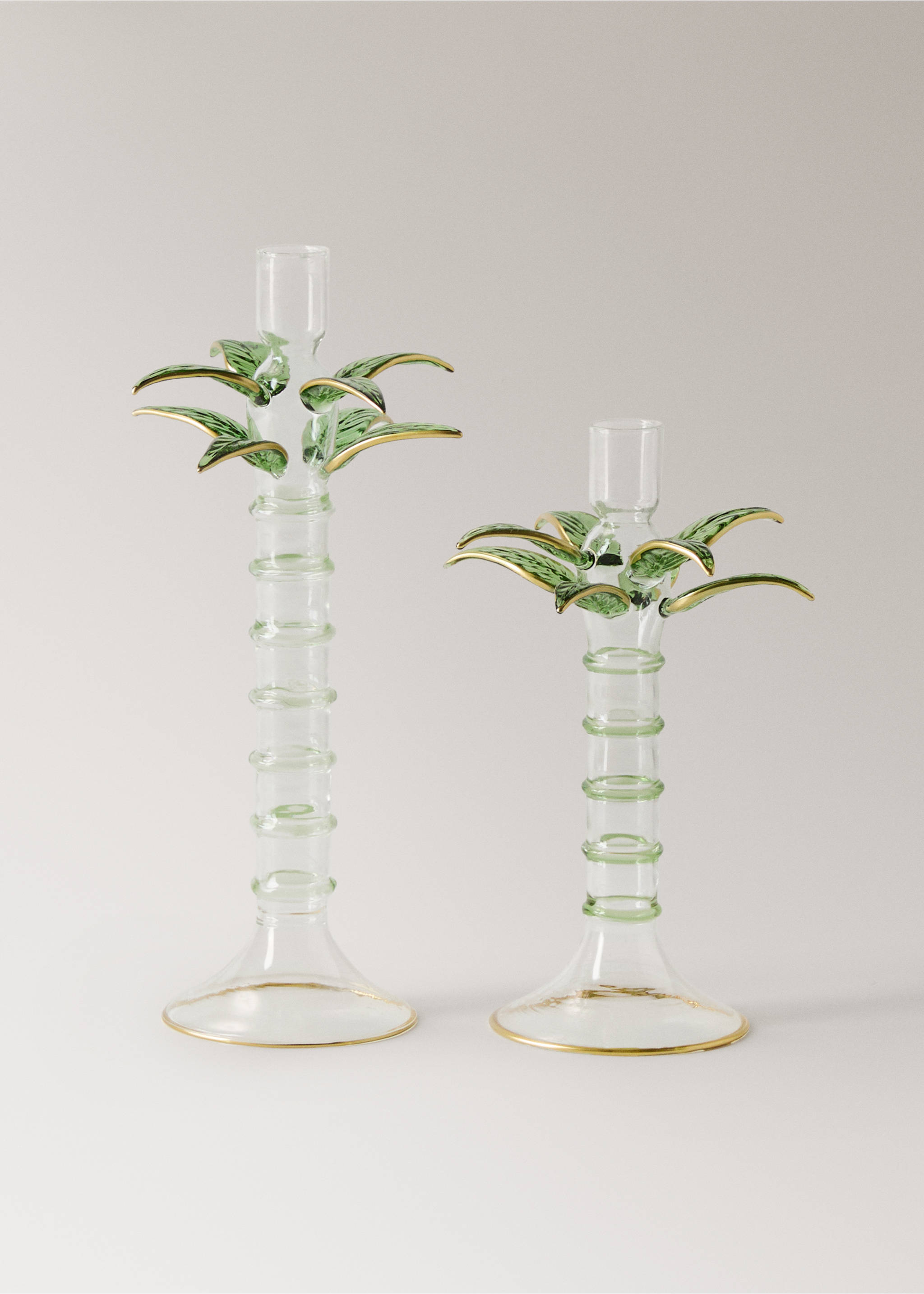 Κηροπήγιο από βοριοπυριτικό γυαλί φοίνικας χαμηλό - Λεπτομέρεια του προϊόντος 4, Πράσινο. Ref: 27013312-00.