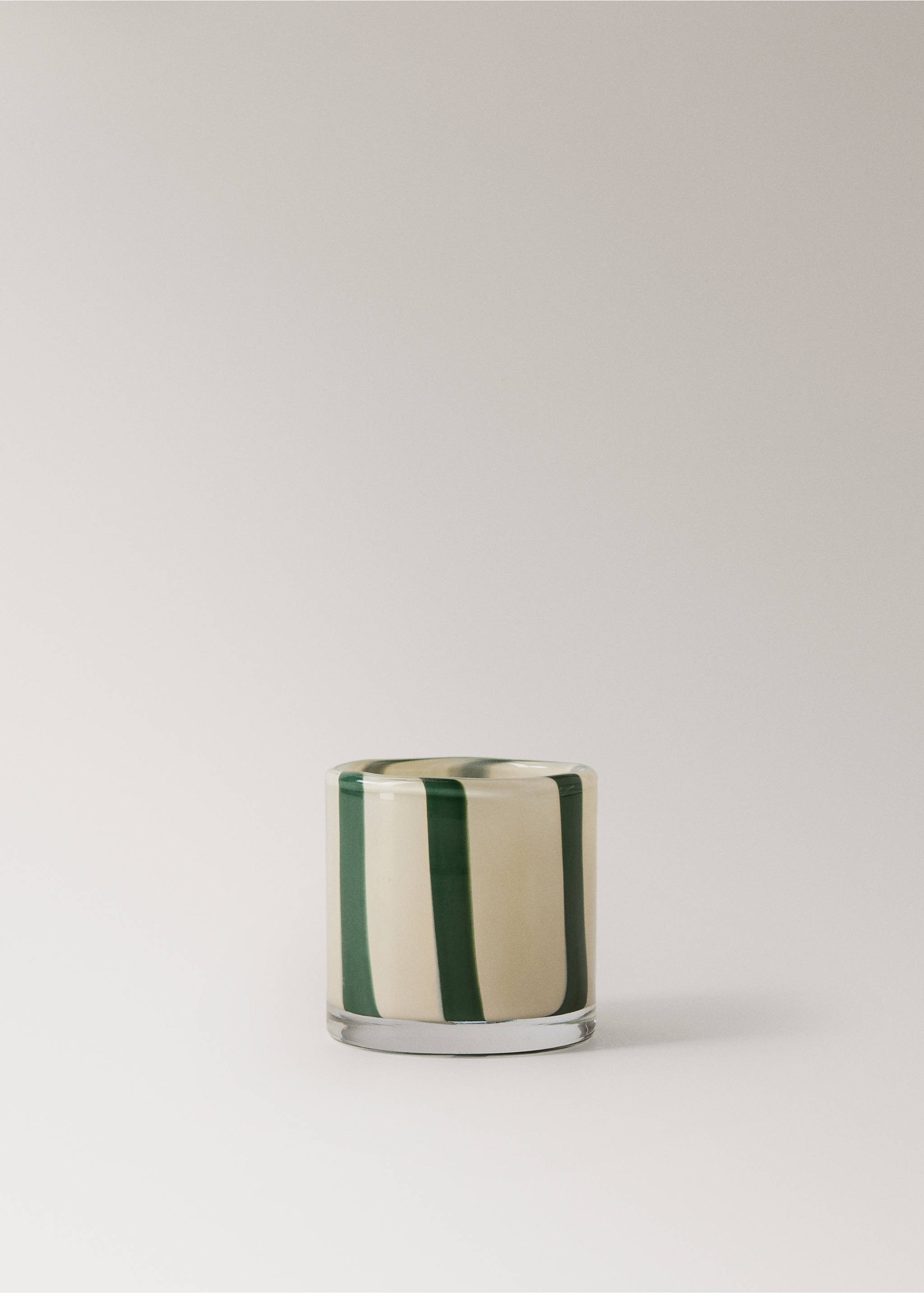 Blown glass candleholder - Article without model, Green. Ref: 27013313-00.