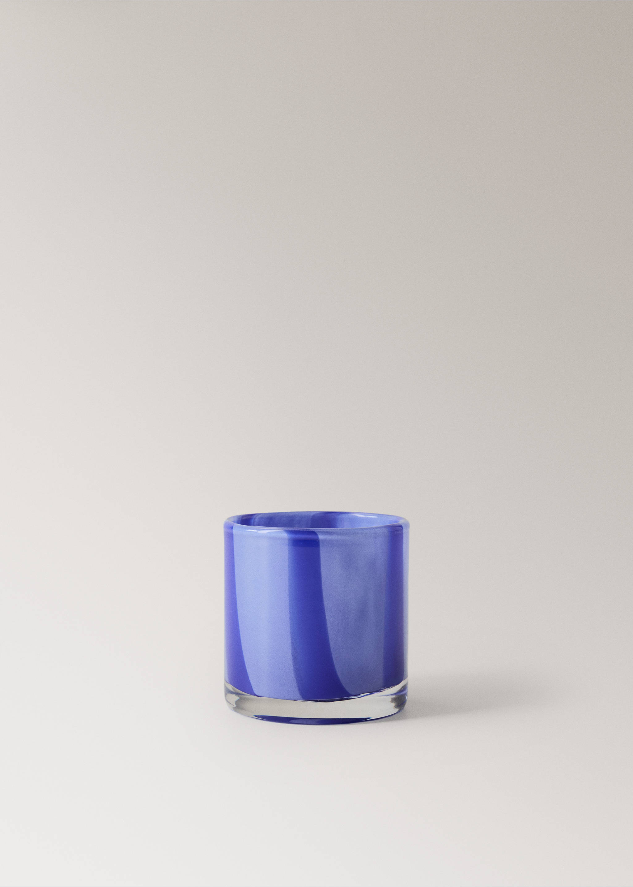 Bougeoir en verre soufflé - Article sans modèle, Bleu. Ref: 27013313-00.