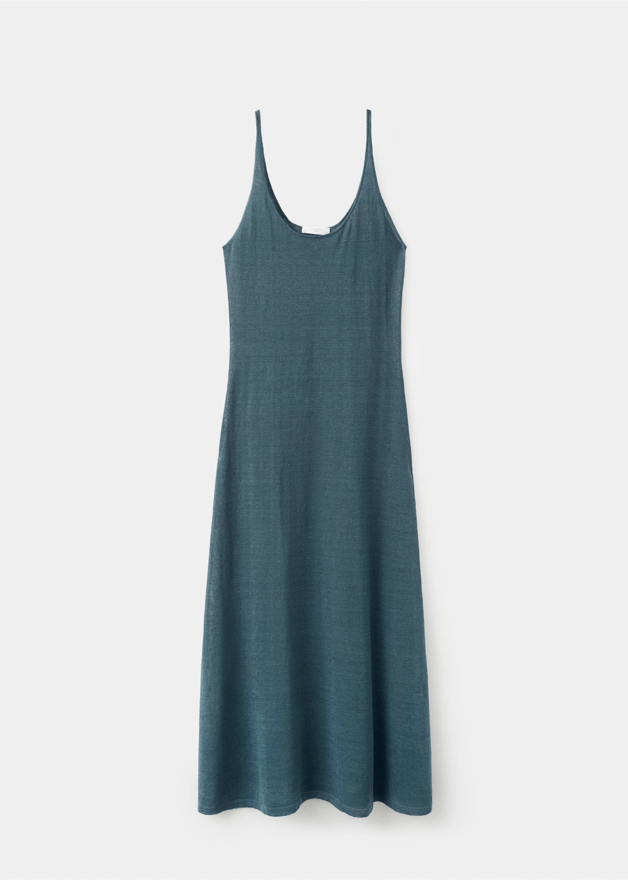 Knit linen-blend dress - Article without model, Night Blue. Ref: 27013317-00.