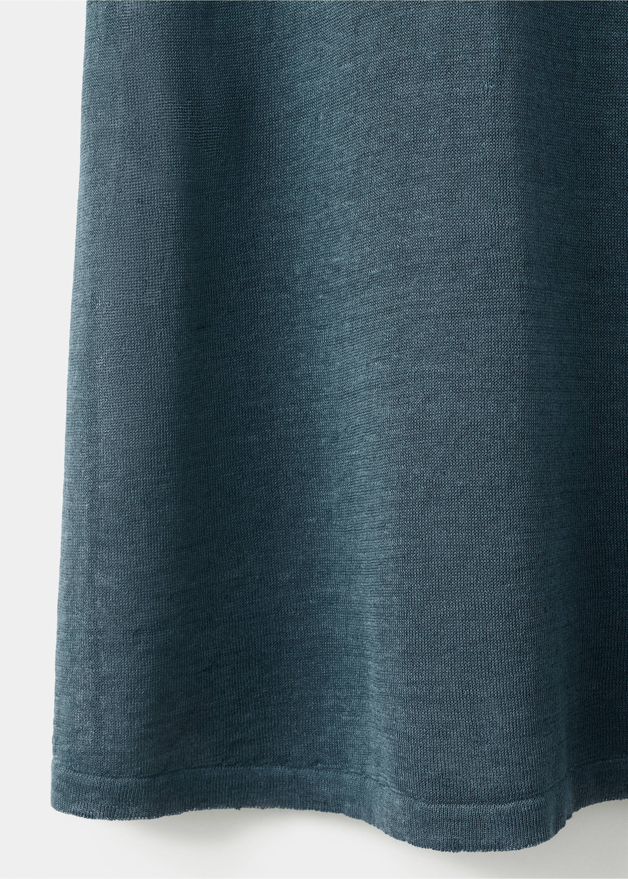 Knit linen-blend dress - Details of the article 0, Night Blue. Ref: 27013317-00.