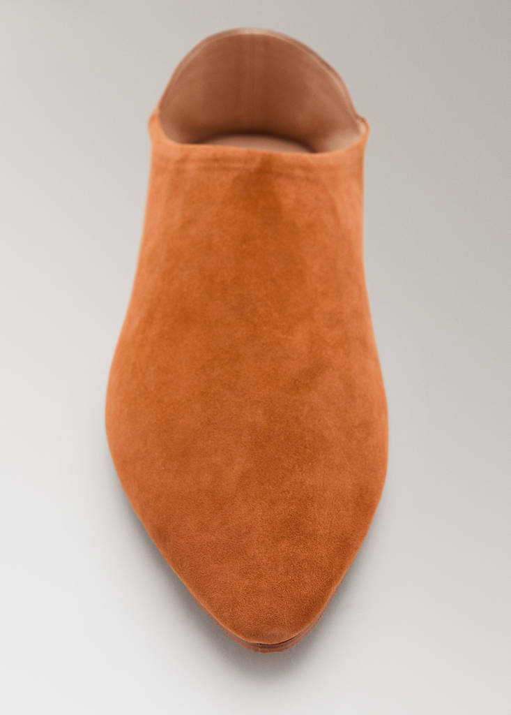 Leather clogs with stitching detail — Orange