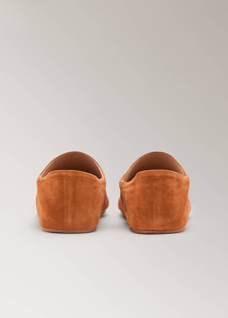 Leather clogs with stitching detail — Orange